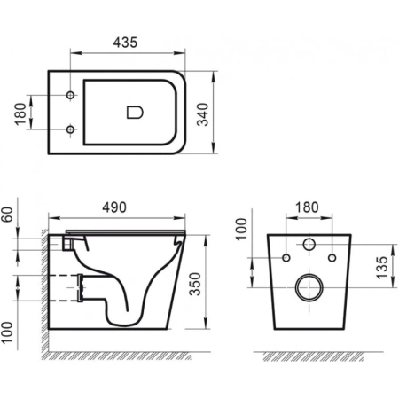 унитаз подвесной belbagno ardente-r bb520chr безободковый, без сиденья, цвет белый