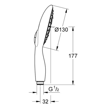 душевая лейка 130 мм grohe power&soul 27673ls0