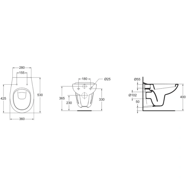 унитаз подвесной ideal standard oceane w707301