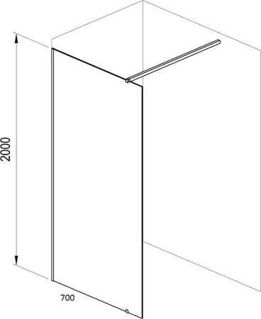 душевая перегородка ravak walk-in wall 70 gw9w10300z1 профиль черный стекло transparent