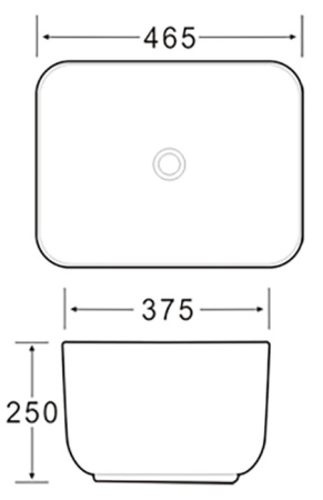 раковина santiline sl-1112 накладная, 46.5x37.5 см, белая