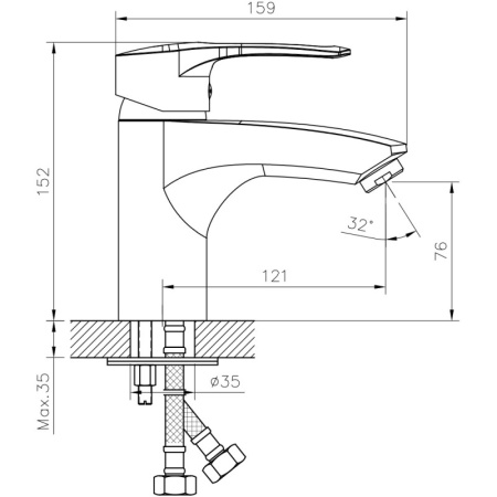 смеситель для раковины decoroom dr70 (dr70015)