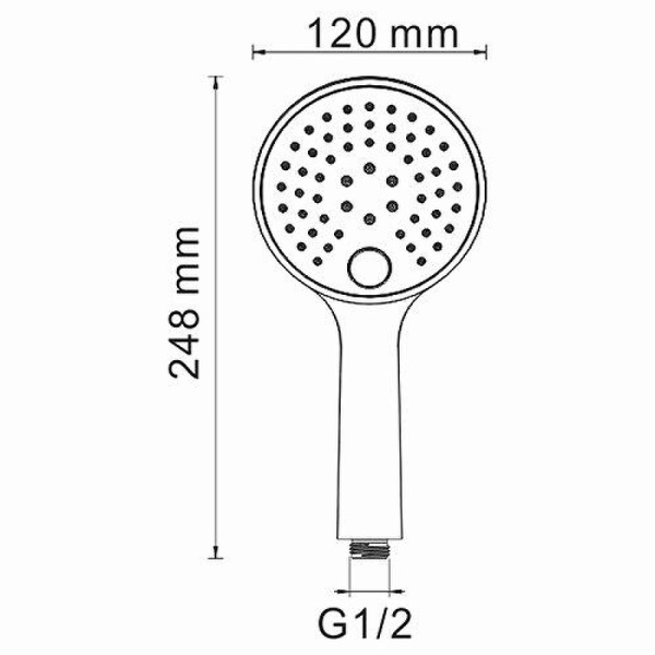 душевая лейка wasserkraft a060 цвет хром