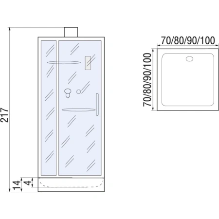 душевая кабина river tana 100x100 б/к 10000002997 с поддоном