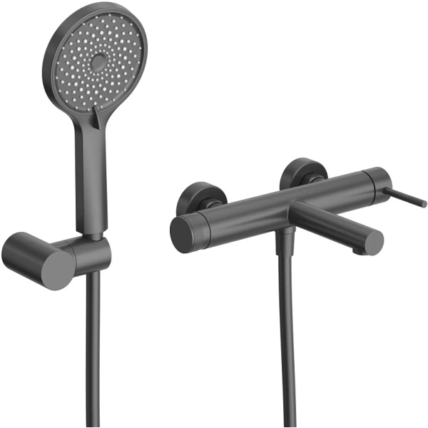 смеситель для ванны cezares relax relax-vd-nop с душевым гарнитуром, черный матовый