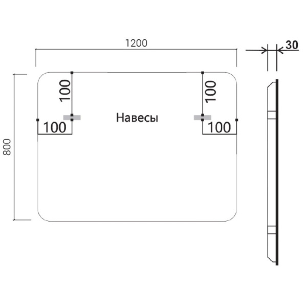 зеркало 120х80 см vincea vlm-3vc120-2