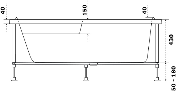 каркас для ванны azario микона 1600х1000 (мик0001)