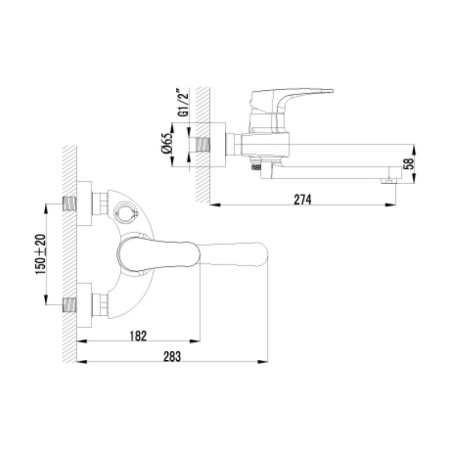 смеситель для ванны с душем lemark shift lm4314c