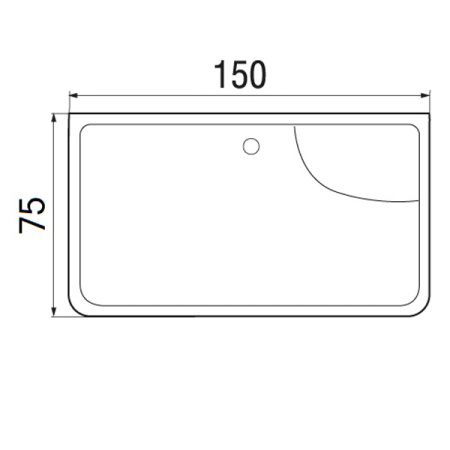 акриловая ванна wemor 150x75x55 см 10000006116 белая