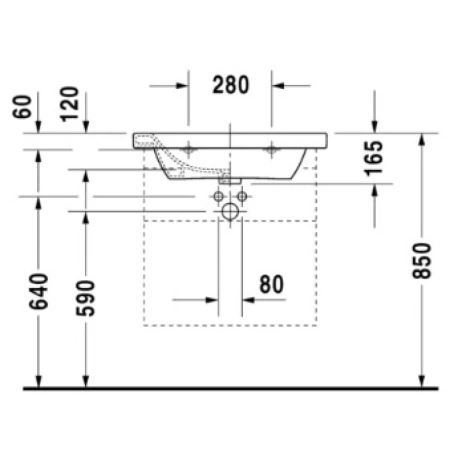 раковина подвесная 65 см duravit durastyle 2320650000