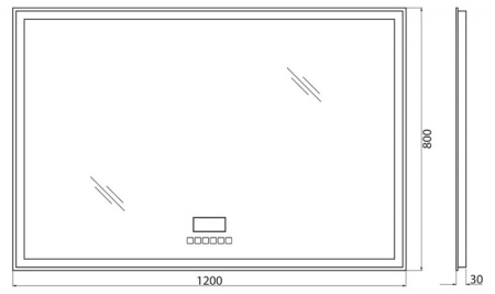 Зеркало BelBagno SPC-GRT-1200-800-LED-TCH-RAD с подсветкой с сенсорным выключателем с bluetooth с термометром с радио