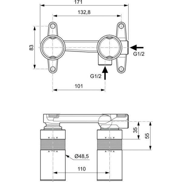 внутренняя часть ideal standard built-in a1313nu