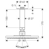 верхний душ hansgrohe raindance s 180 air 1jet, потолочное подсоединение 100 мм, ½’ 27478000
