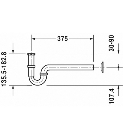 сифон для раковины duravit 005026 00 00