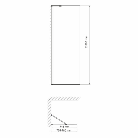 душевая перегородка wasserkraft aller 80 10h06-rp80 профиль цвет хром стекло прозрачное