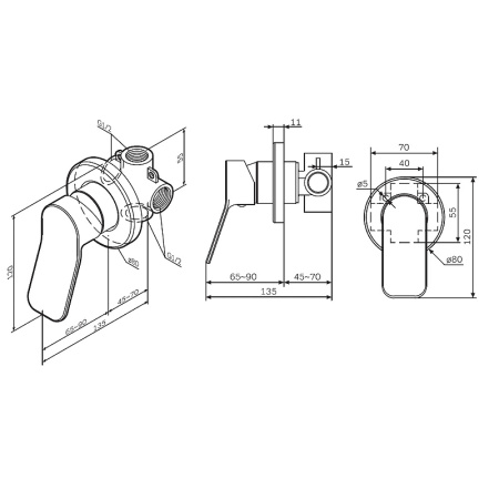 смеситель для душа am.pm x-joy f85a65000 хром