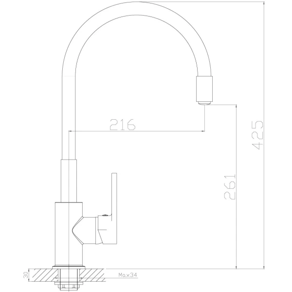 смеситель для кухни rossinka z z35-35u-gray