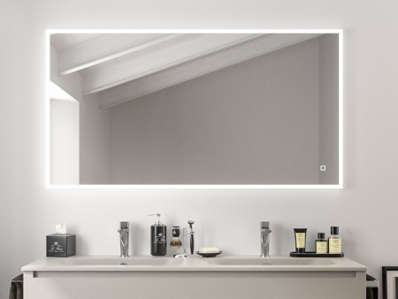 Зеркало 80x75 см Berloni Bagno Four Seasons FSN 0800 M L с LED подсветкой и сенсорным выключателем