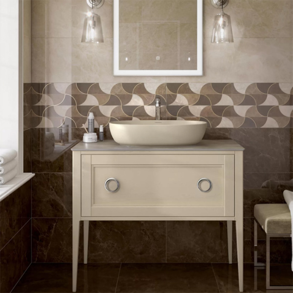 Раковина накладная Kerama Marazzi Plaza PLR.wb.60\SAN 60х37см., с 1 отв., цвет: песочная матовая