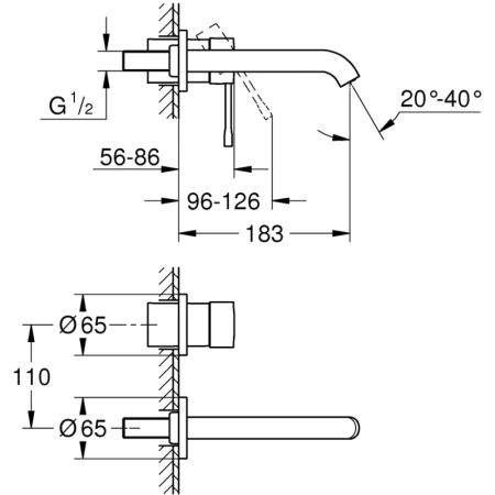 смеситель для раковины без донного клапана grohe essence+ 19408001