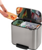 ведро для мусора brabantia bo pedal bin 121180 23 + 11 л