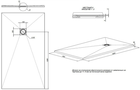 душевой поддон из искусственного камня allen brau priority 160x90 8.31011-am антрацит