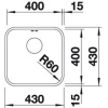 кухонная мойка blanco supra 400 u 518201 сталь без клапана