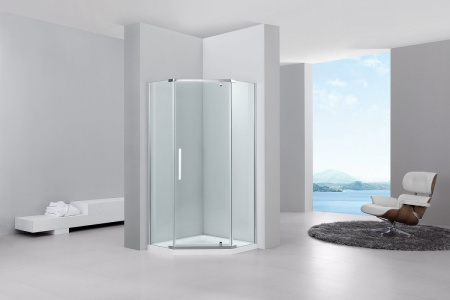 душевой уголок black&white stellar wind s305-100х100 профиль серебристый хром стекло прозрачное