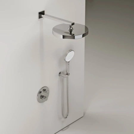 душевой комплект sancos space sc3006ch 320 мм, с термостатом, хром