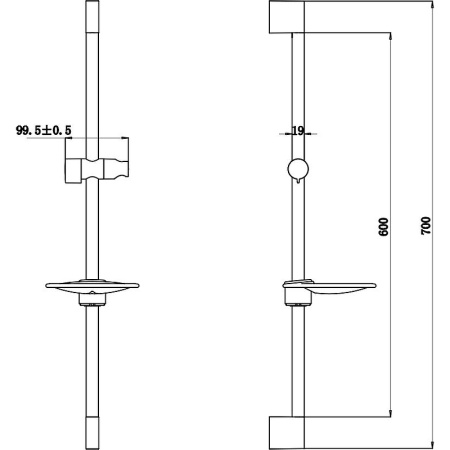 душевая штанга bravat d141c-1 хром