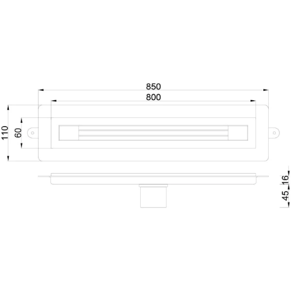 душевой трап (лоток) boheme b&t infinity 981-80-brb 80 см, с решеткой, щелевой, бронза матовая