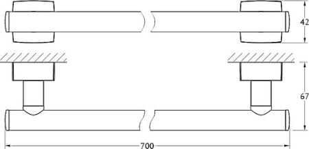 полотенцедержатель fbs esperado esp 033 70 см