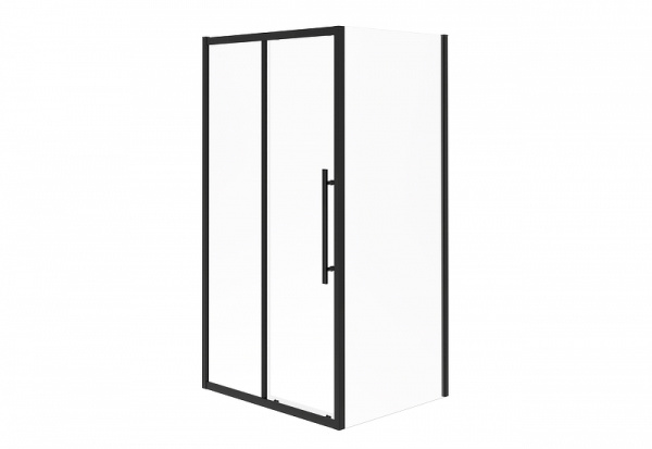 душевой уголок esbano flex 120x90 esogf129psb профиль черный стекло прозрачное