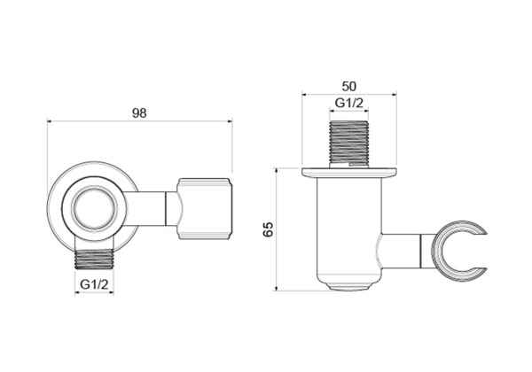 шланговое подключение aquatek классик aq2462pg с держателем ручного душа, цвет полированное золото.