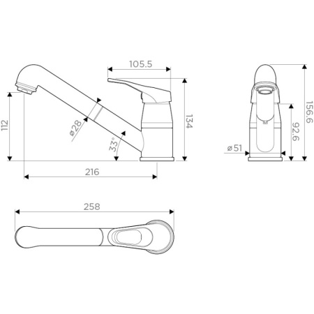 смеситель для кухни omoikiri tateyama-s pl