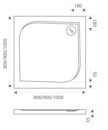 душевой поддон из искусственного камня good door квадро 100x100 лп00028 бежевый