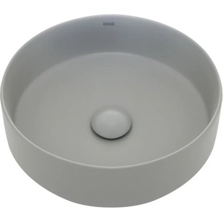 раковина aquame aqm5012mfg ø36 см, накладная, цвет светло-серая матовая