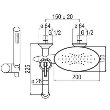 смеситель для ванны nobili dubai db00110gd