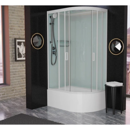 душевая кабина 120x80x220 см frank f412/2l white 135009 прозрачное