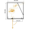 душевой уголок 80-90x89,5 cezares slider-ah-1-90-80/90-c-cr прозрачное