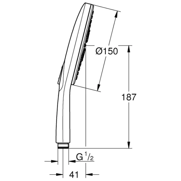 ручной душ 150 мм grohe rainshower smartactive 26590000