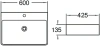 раковина 60,5x41,5 см santiline sl-1003mb