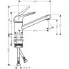 смеситель для кухни hansgrohe focus m42 71808000, хром