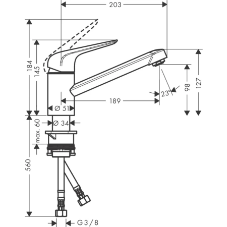 смеситель для кухни hansgrohe focus m42 71808000, хром