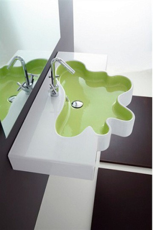 раковина накладная/полувстраиваемая disegno ceramica splash sh10056101 green