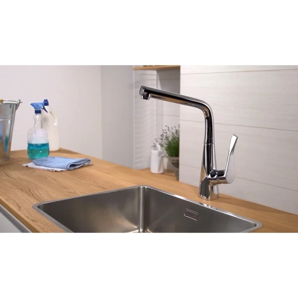 смеситель для кухни hansgrohe metris m71 14822000, хром
