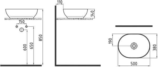 раковина в ванную накладная bien motto mtlg05001fd0w5000