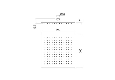 верхний душ aquatek aq2078mb, цвет черный матовый.