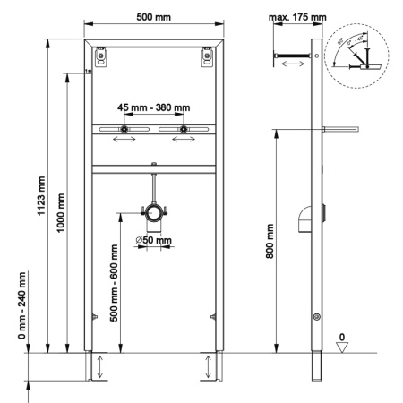 инсталляция berges novum 049214 для раковины синяя