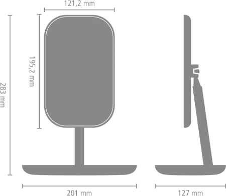 косметическое зеркало brabantia renew 223488 без подсветки, поворотное